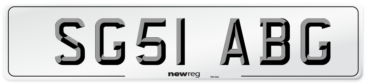 SG51 ABG Number Plate from New Reg